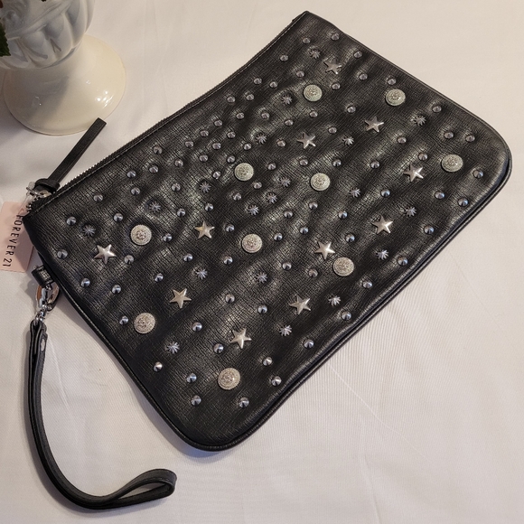 Forever21 Studded Clutch/Wristlet - Black - Picture 2 of 8